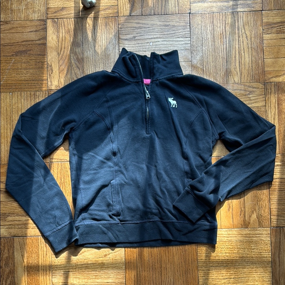 Abercrombie & Fitch Black Zip Up Sweater